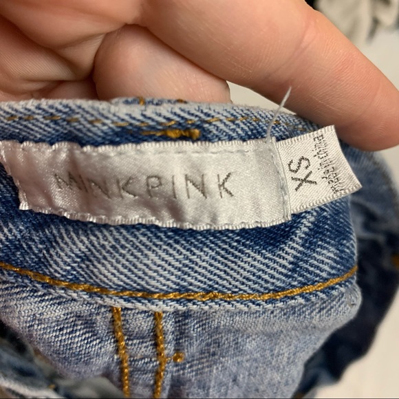 Minkpink button fly high rise jean shorts XS - Picture 6 of 7